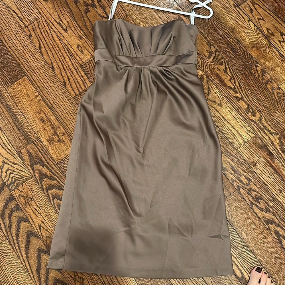 Alfred Angelo | mocha strapless dress | Size 6